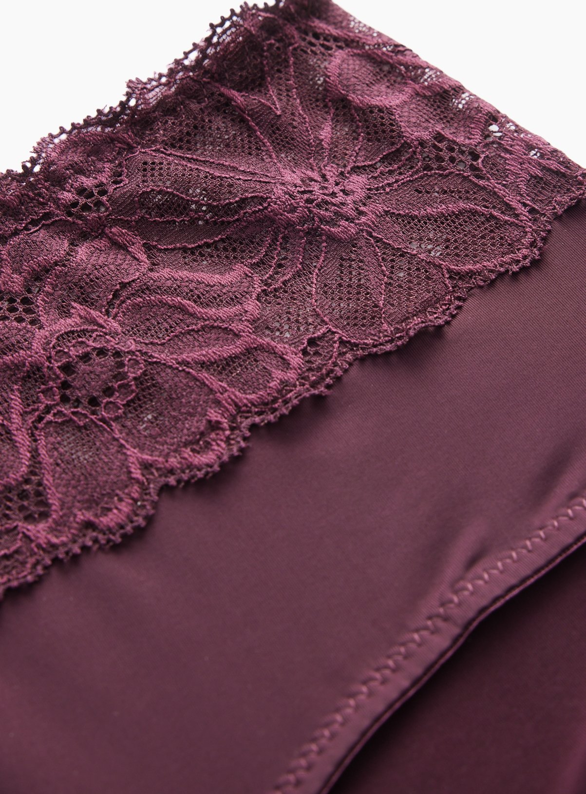 Burgundy Fleur Lace Shorts 16 - Image 3 thumbnail